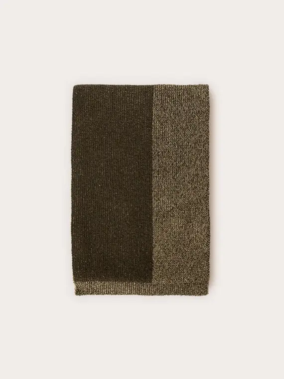 Sciarpa in maglia misto lurex Donna, Verde militare miniatura 2