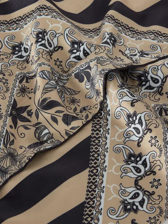 Sciarpa lunga con frange Donna, Nero miniatura 2