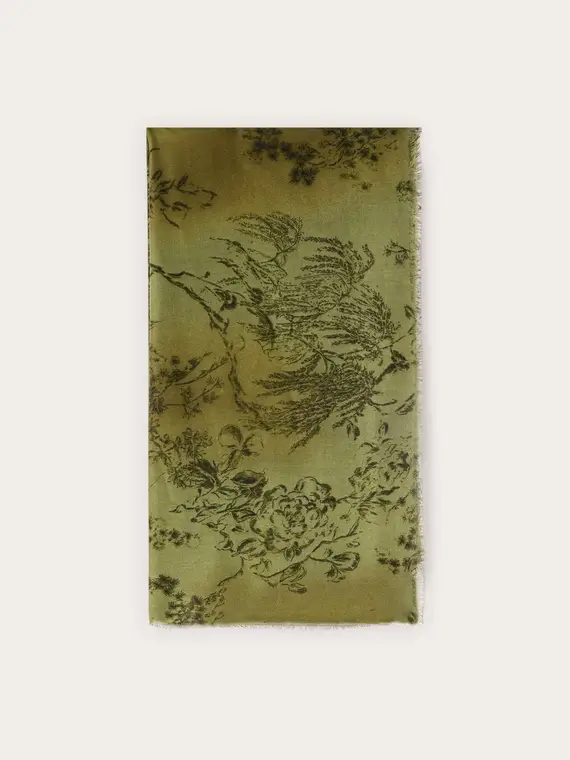 Sciarpa lunga con stampa e frange Donna miniatura 2