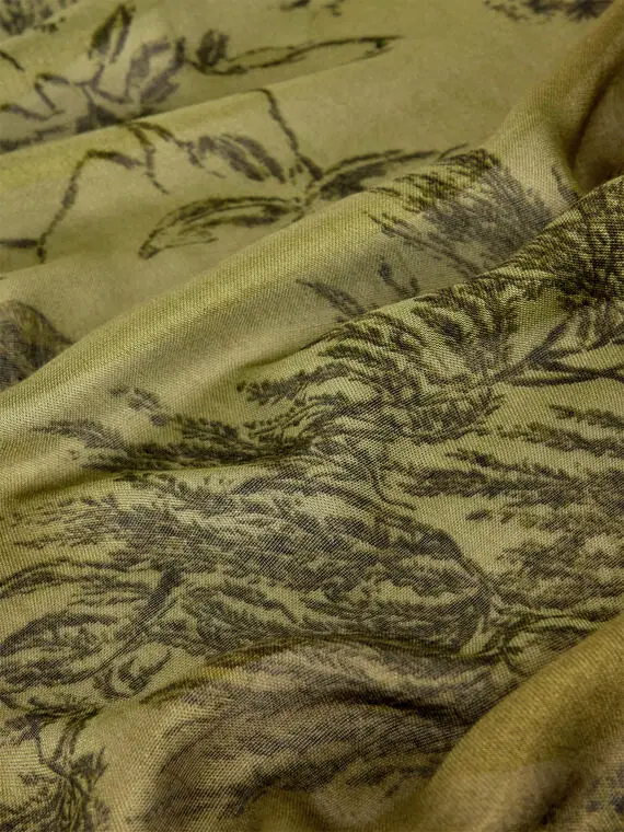 Sciarpa lunga con stampa e frange Donna miniatura 3