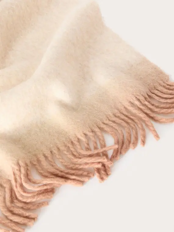 Sciarpa lunga sfumata con frange Donna, Beige miniatura 3