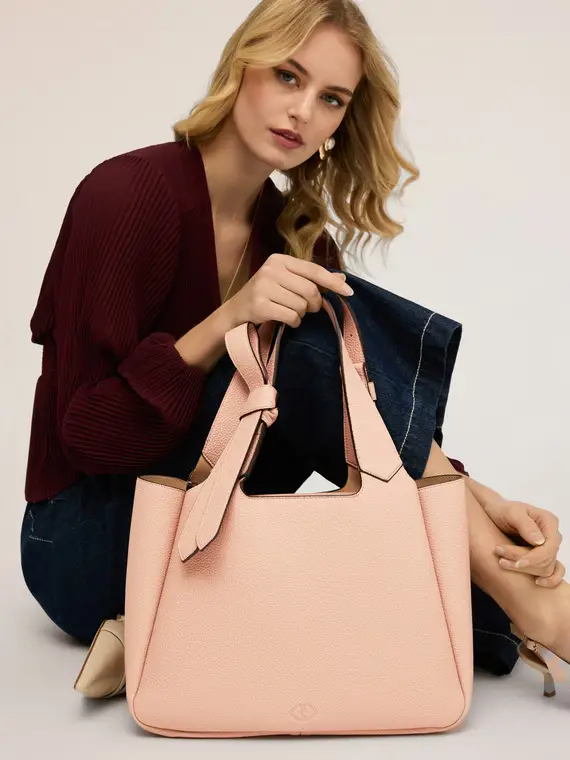 Shopper con manici regolabili Donna, Rosa