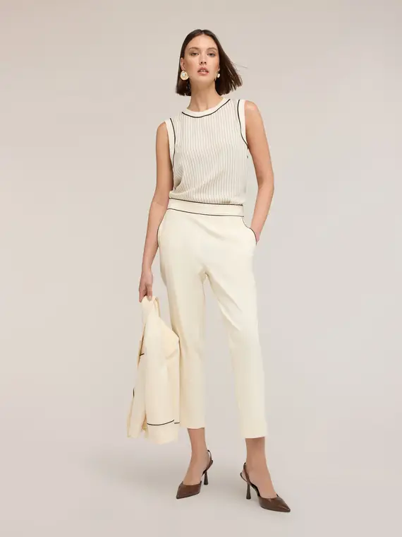 Top a righe The Tailoring Lab Donna, Bianco