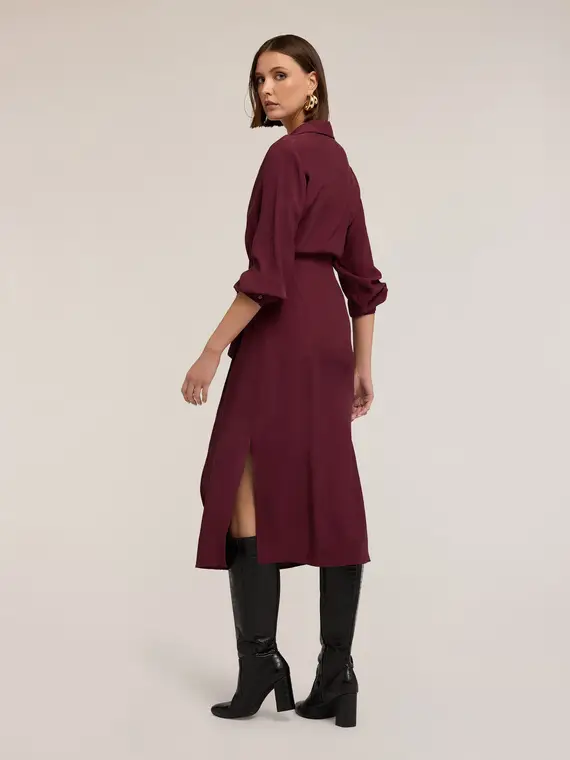 Vestito a portafoglio Donna, Bordeaux miniatura 2