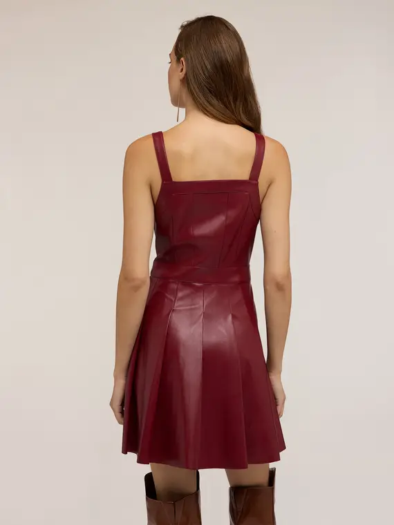 Vestito a teli in tessuto spalmato Donna, Bordeaux miniatura 2