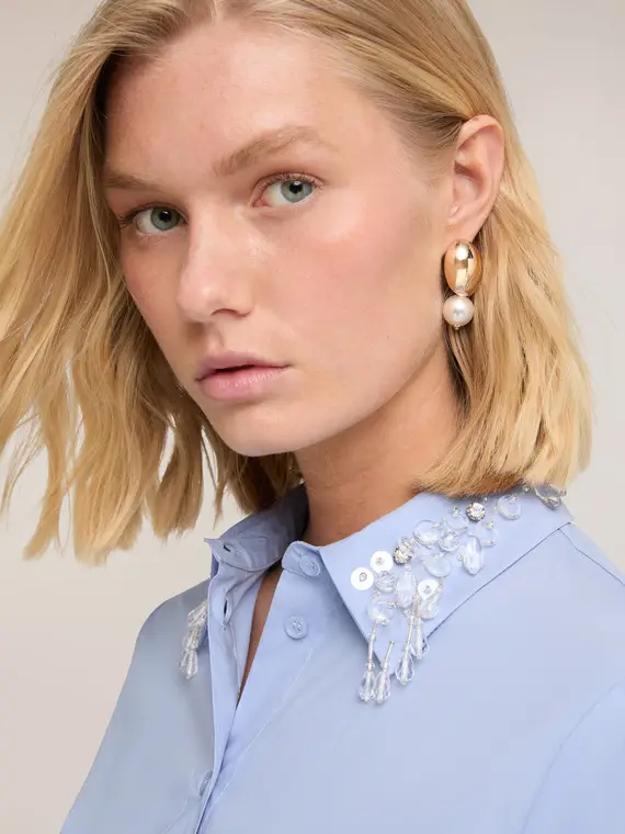 Vestito chemisier con colletto gioiello Donna miniatura 3