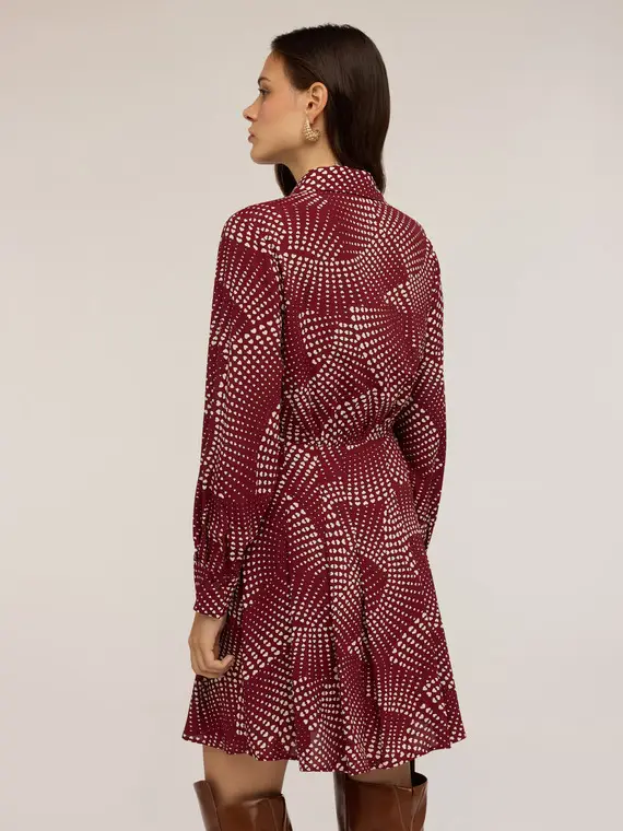 Vestito chemisier fantasia a cuori Donna, Bordeaux miniatura 2