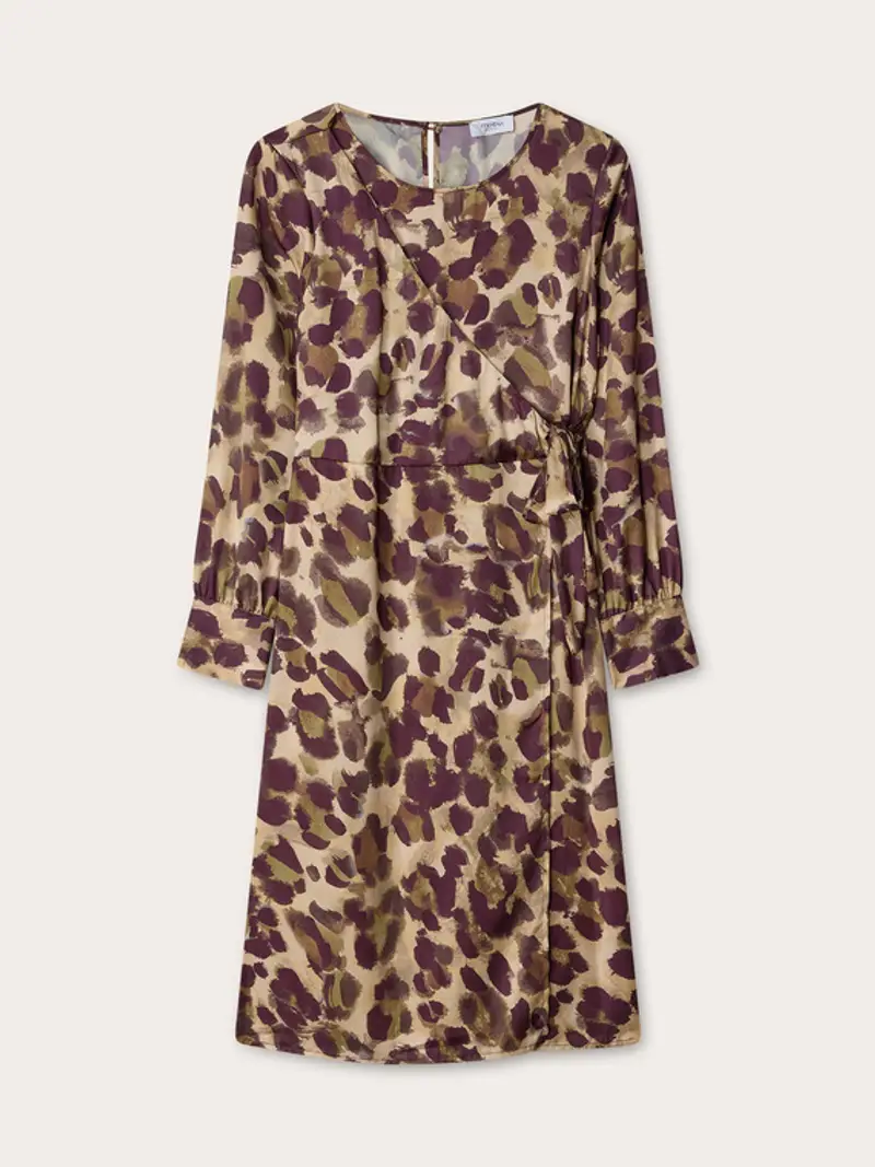 Vestito effetto portafoglio fantasia camouflage Donna, Verde militare