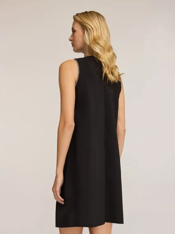 Vestito flare senza maniche Donna, Nero miniatura 2