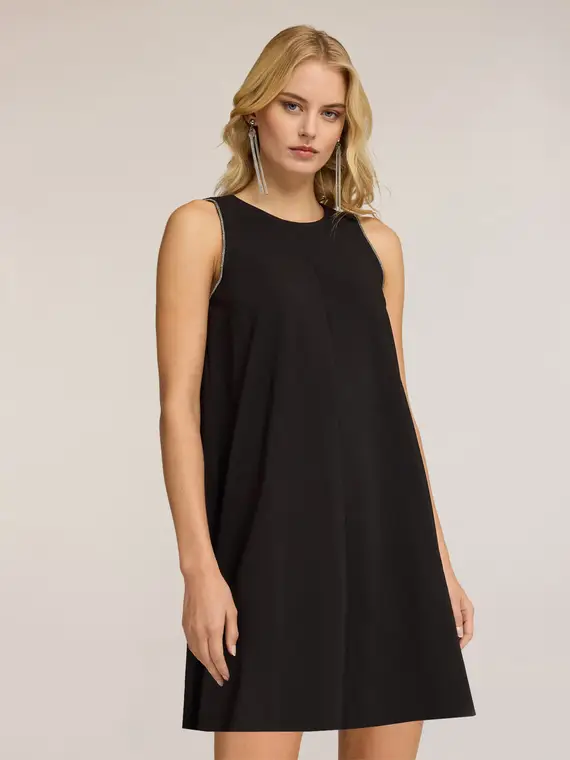 Vestito flare senza maniche Donna, Nero miniatura 3