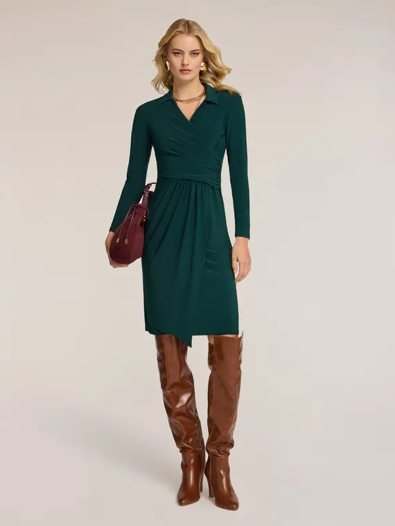 Vestito in jersey drappeggiato Donna, Verde