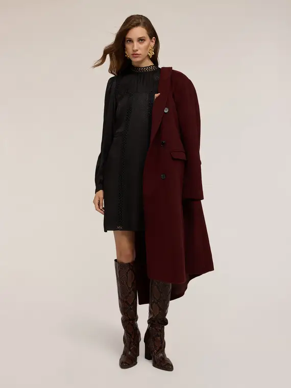 Vestito jacquard con collo alto Donna, Nero miniatura 3