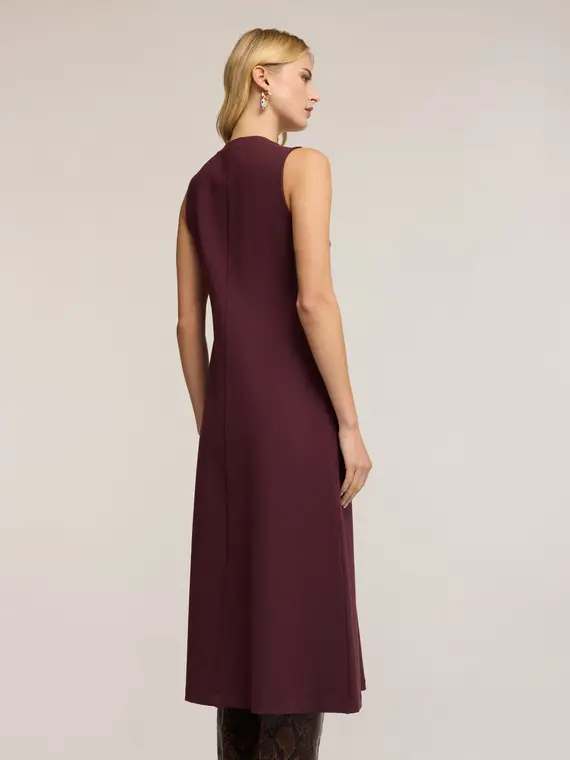 Vestito midi con passante in metallo Donna, Bordeaux miniatura 3