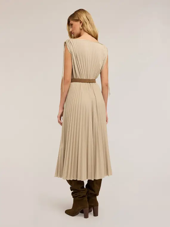 Vestito midi in jersey lurex Donna, Beige miniatura 2