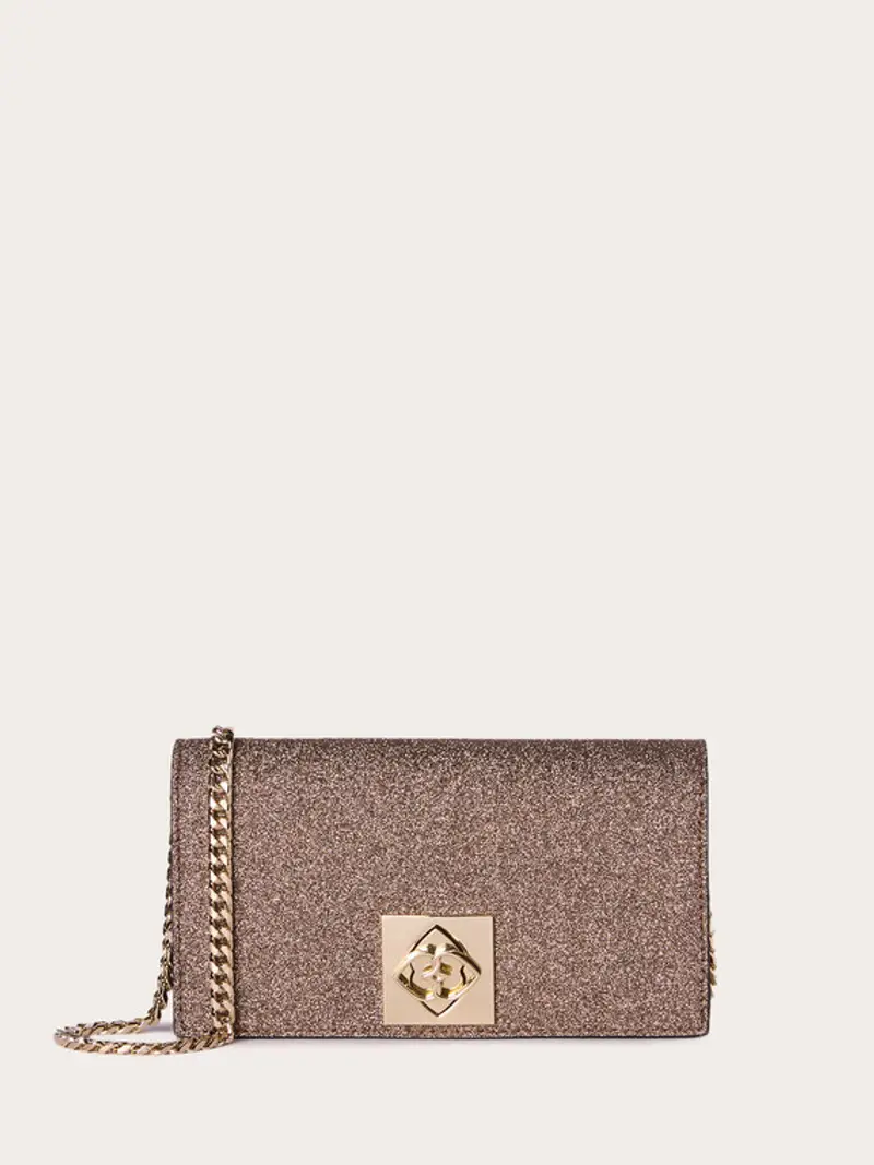 Motivi Wallet Bag in tessuto spalmato glitter Donna, Rosa, Taglia 02