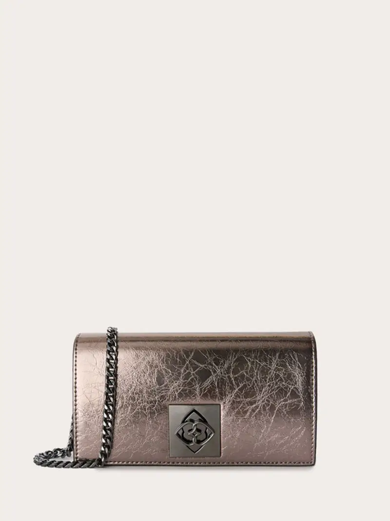 Motivi Wallet Bag laminata oro Donna, Argento, Taglia 02