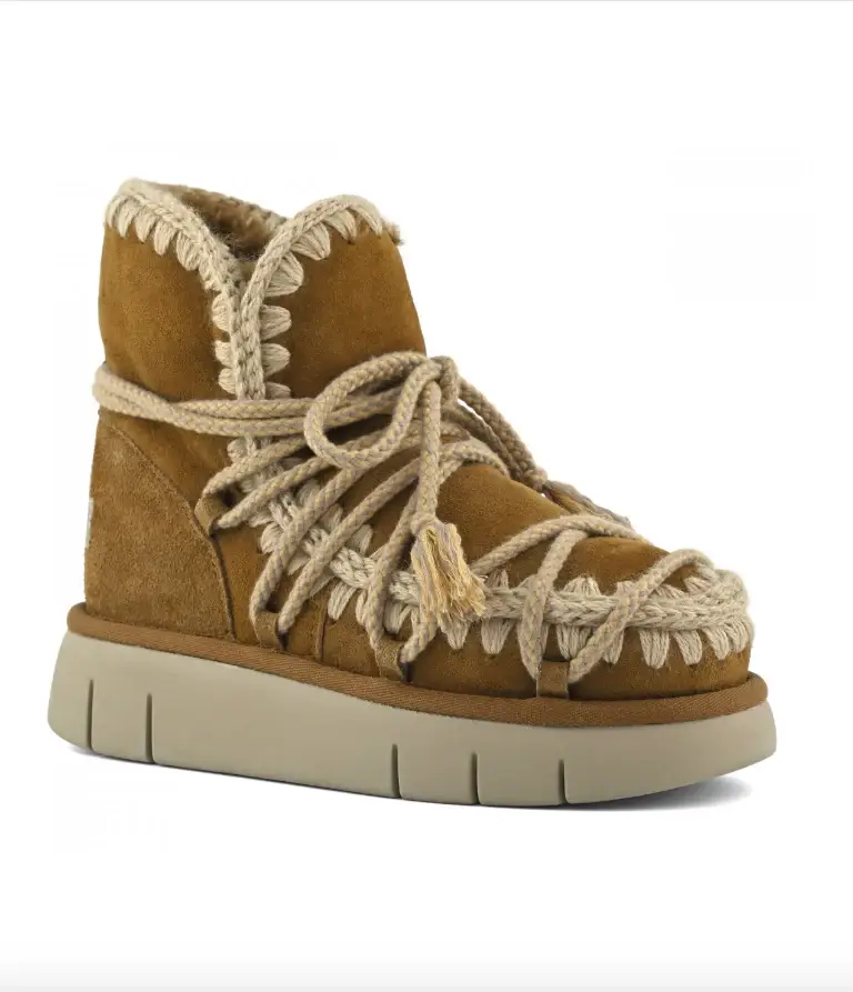 Bounce boot scoubidou lace in suede cognac miniatura 2