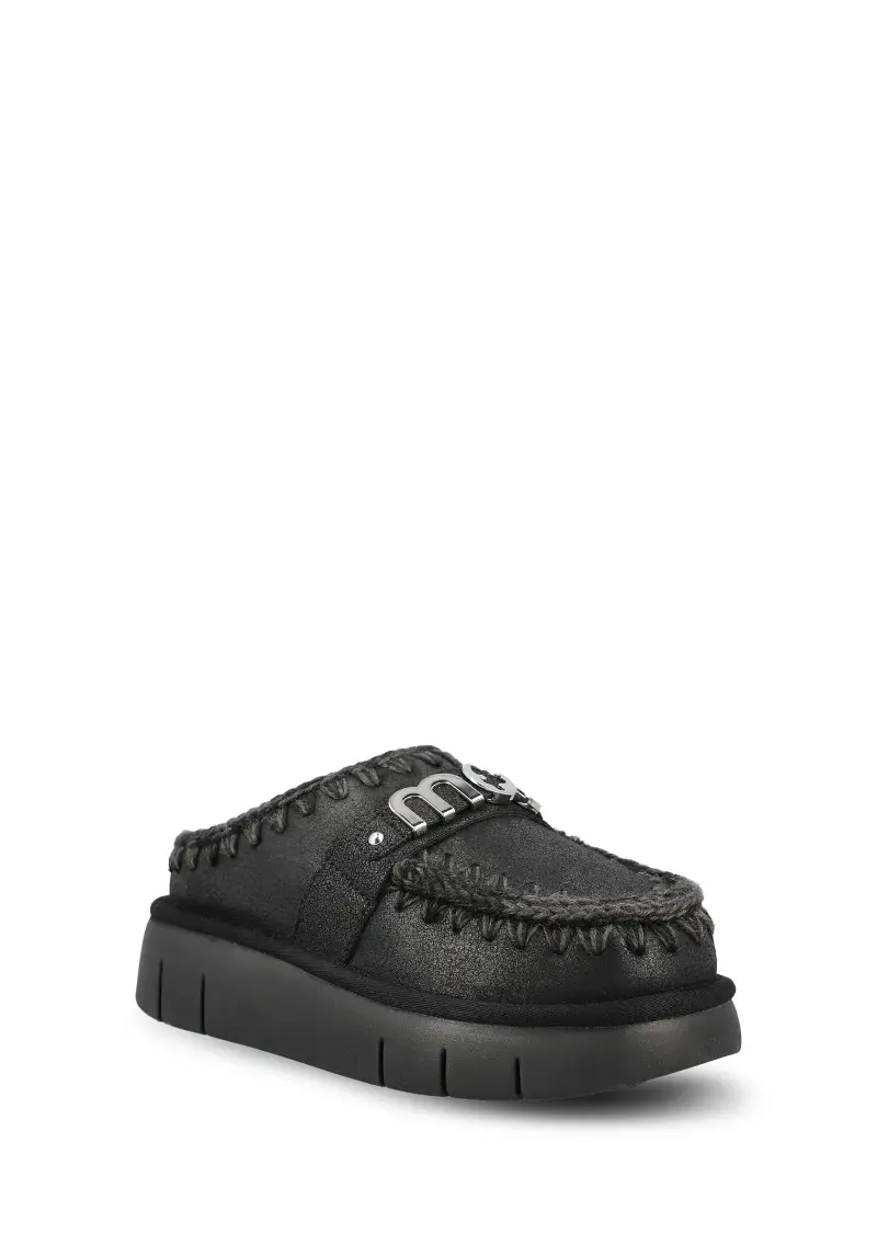 Mou Ciabatta Donna in pelle nera miniatura 3