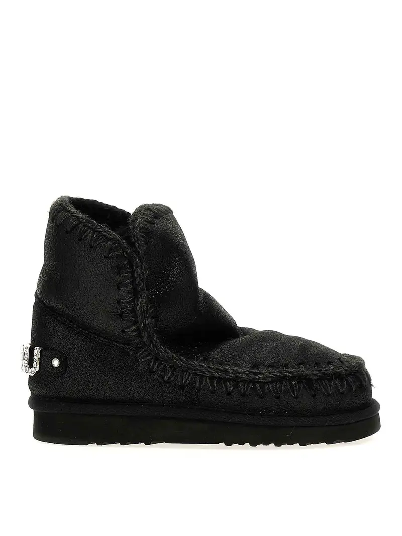 eskimo 18 rhinestone logo ankle boots Nero