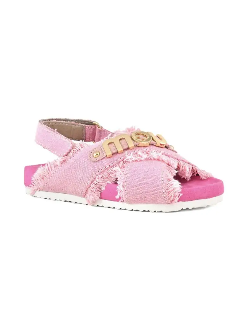 Bio sandal kid recycled canvas rosa miniatura 2