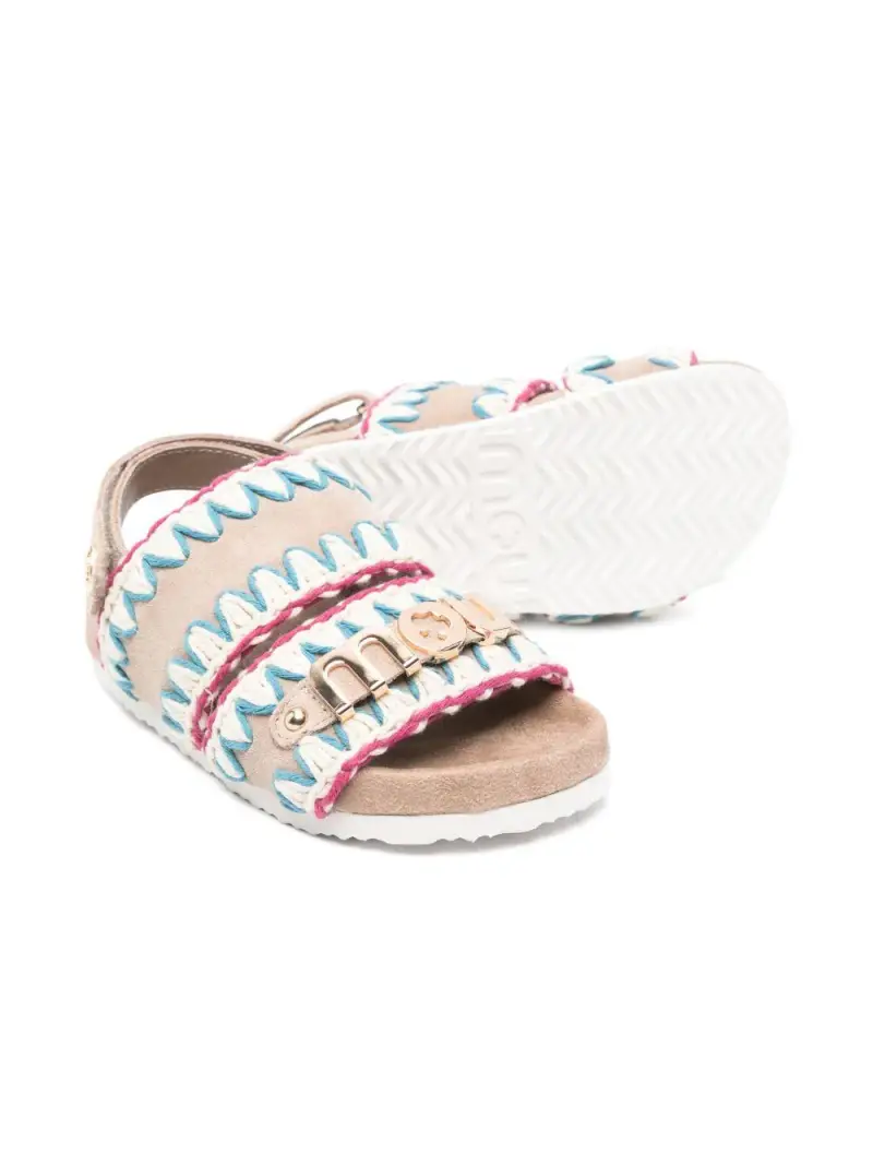 Sandalo baby cuciture multicolor Tortora miniatura 3