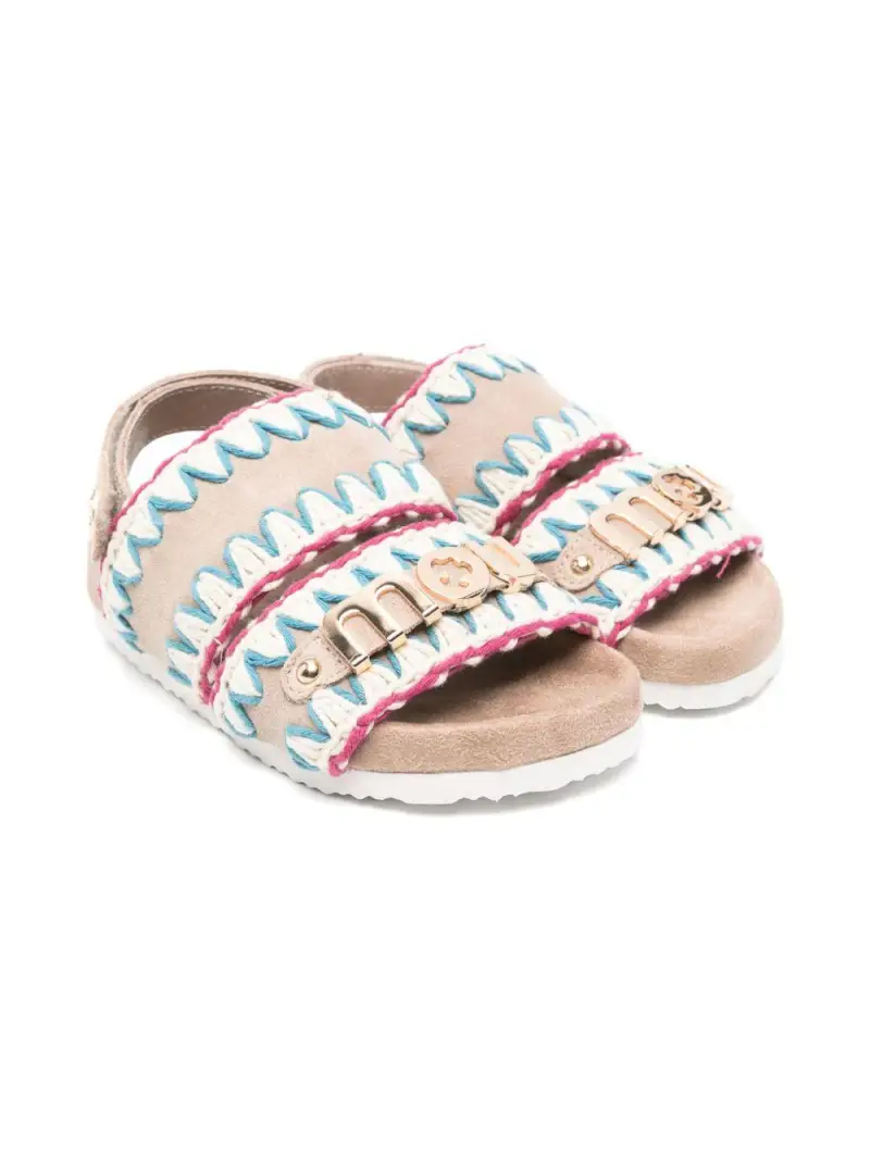Sandalo baby cuciture multicolor Tortora