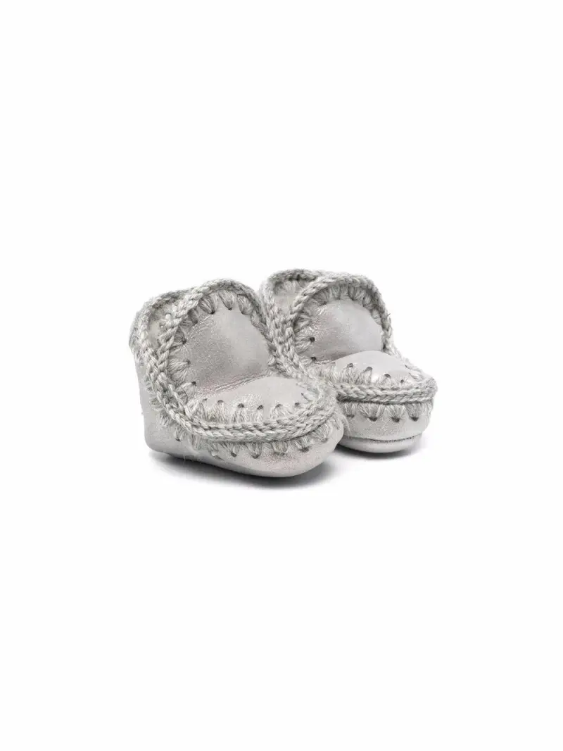 Stivaletto baby Eskimo in montone double face Argento