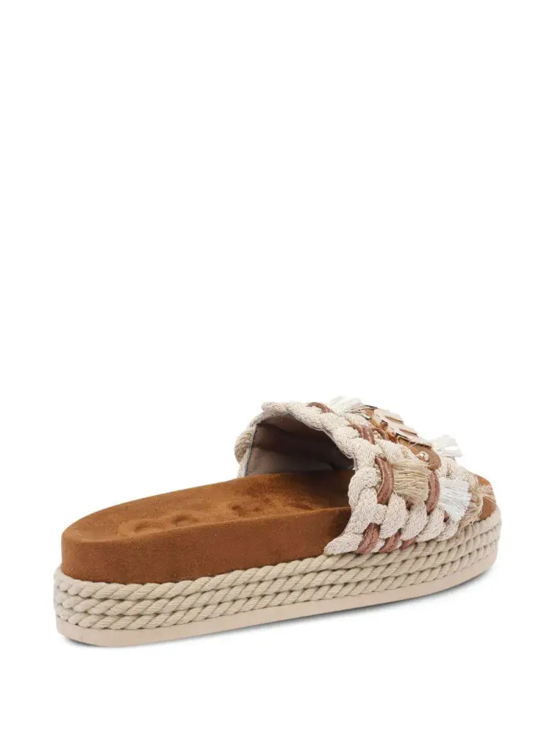Monoband rope sandal fringes beige miniatura 3