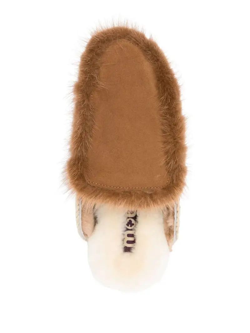 Pantofola winter bio in pelliccia cognac miniatura 3