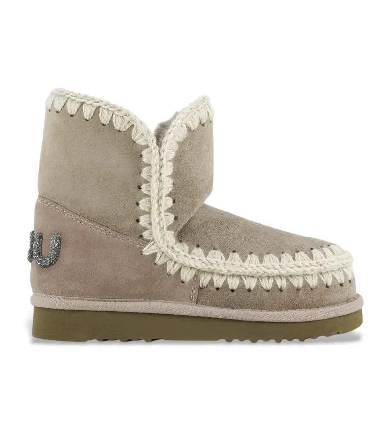 per donna MU FW101050A Eskimo 18 suede - glitter logo (37), Pelle, 5 a 8cm, Nessuno, Casual, Taupe