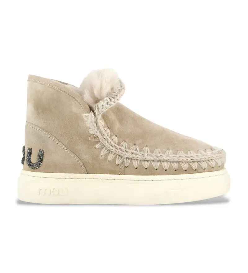 per donna MU FW411001A Eskimo sneaker bold suede - glitter logo (40), Pelle, Marrone, 3 a 5cm, Nessuno, Casual