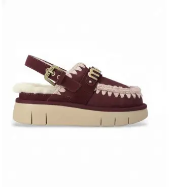 per donna MU FW531026A Zoccoli in pelle bordeaux Bounce (40), 3 a 5cm, Nessuno, Casual, Granata