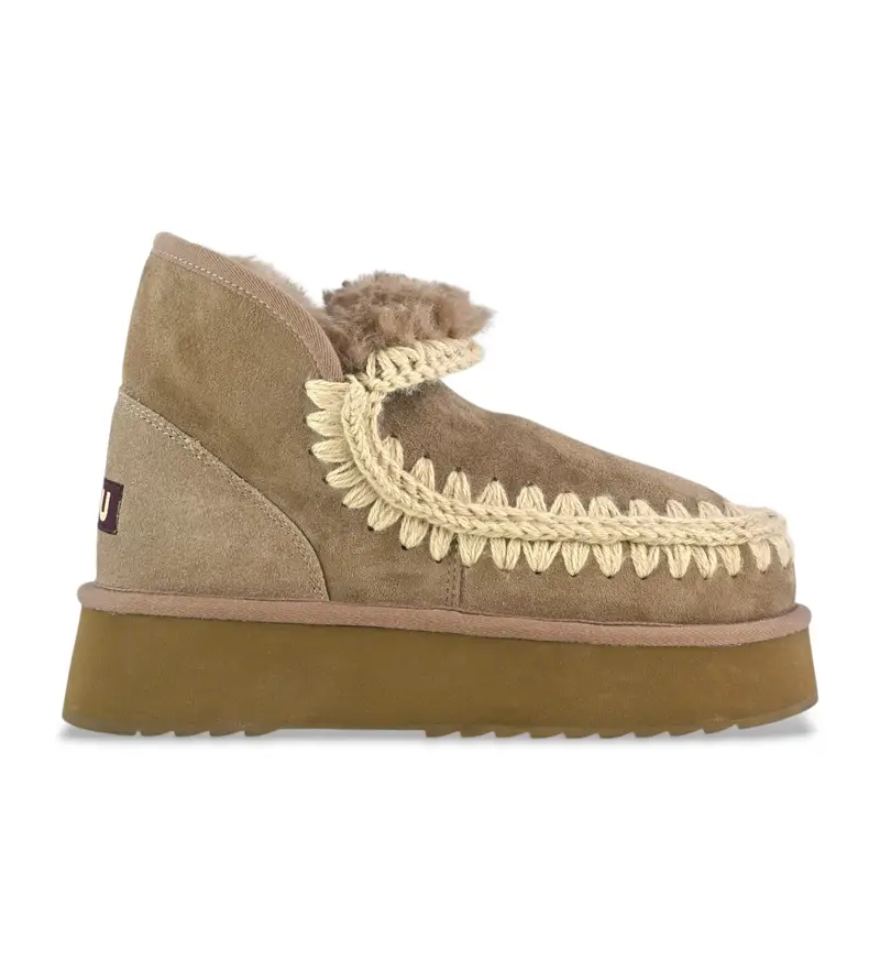 per donna MU FW681000A Mini eskimo platform boot suede (36), Pelle, Marrone, 8 a 10cm, Nessuno, Casual, Grigio, Taupe