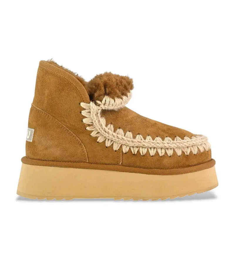 per donna MU FW681000A Mini eskimo platform boot suede (37), Pelle, Marrone, 8 a 10cm, Nessuno, Casual