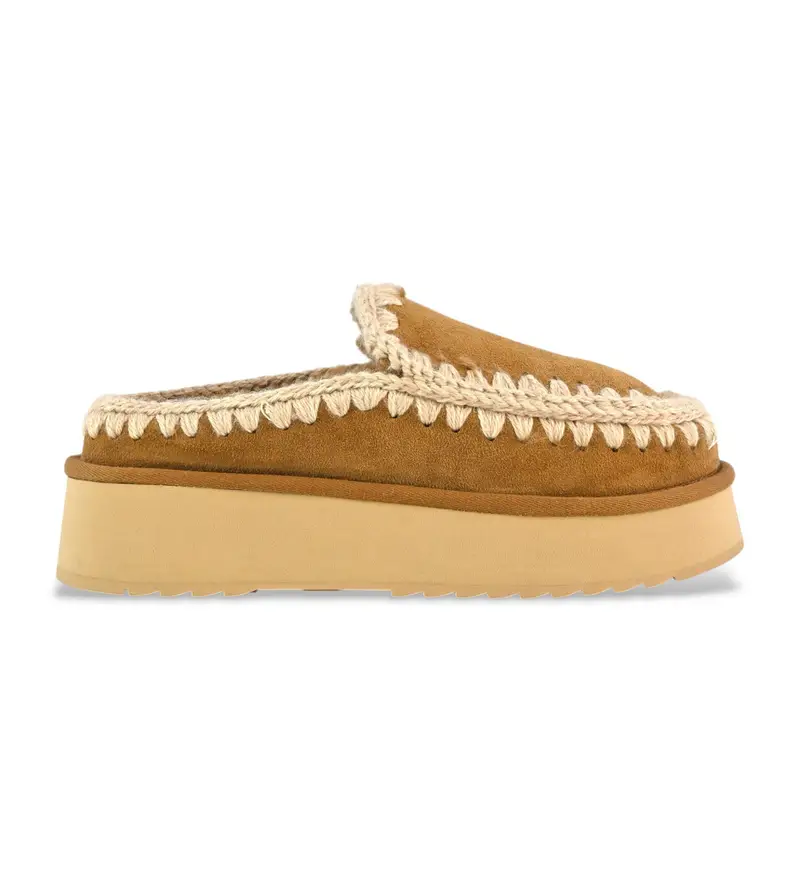 per donna MU FW681004A Clog eskimo platform suede (36), Pelle, Marrone, più di 10cm, Nessuno, Casual