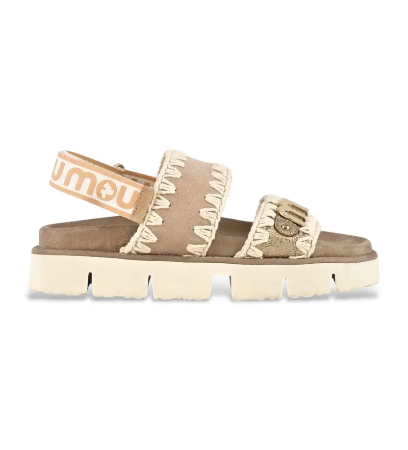per donna. MU.SW461001C Sandali Bio Taupe (36), Basso, Velcro, Casual