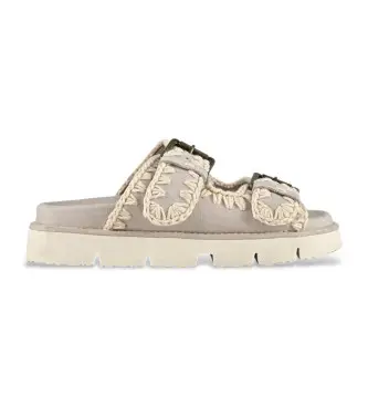 per donna MU SW461005A Sandali Bio Taupe a due fibbie (36), 1 a 3 cm, Fibbia, Casual