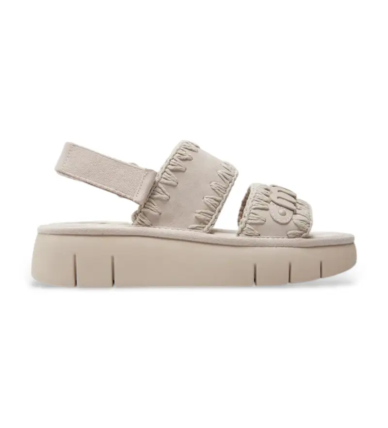 per donna MU SW531001A Bounce sandal - all monochrome (36), Pelle, Beige, 3 a 5cm, Velcro, Casual