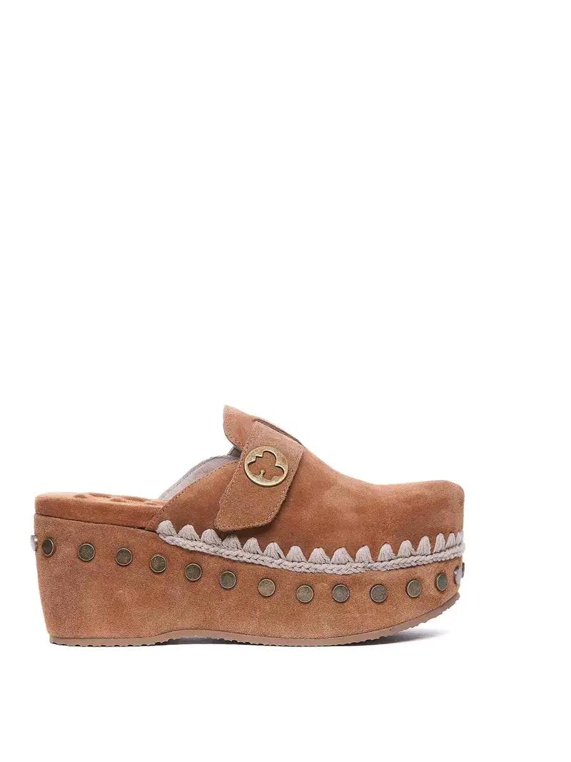 Sabot in pelle scamosciata Marrone