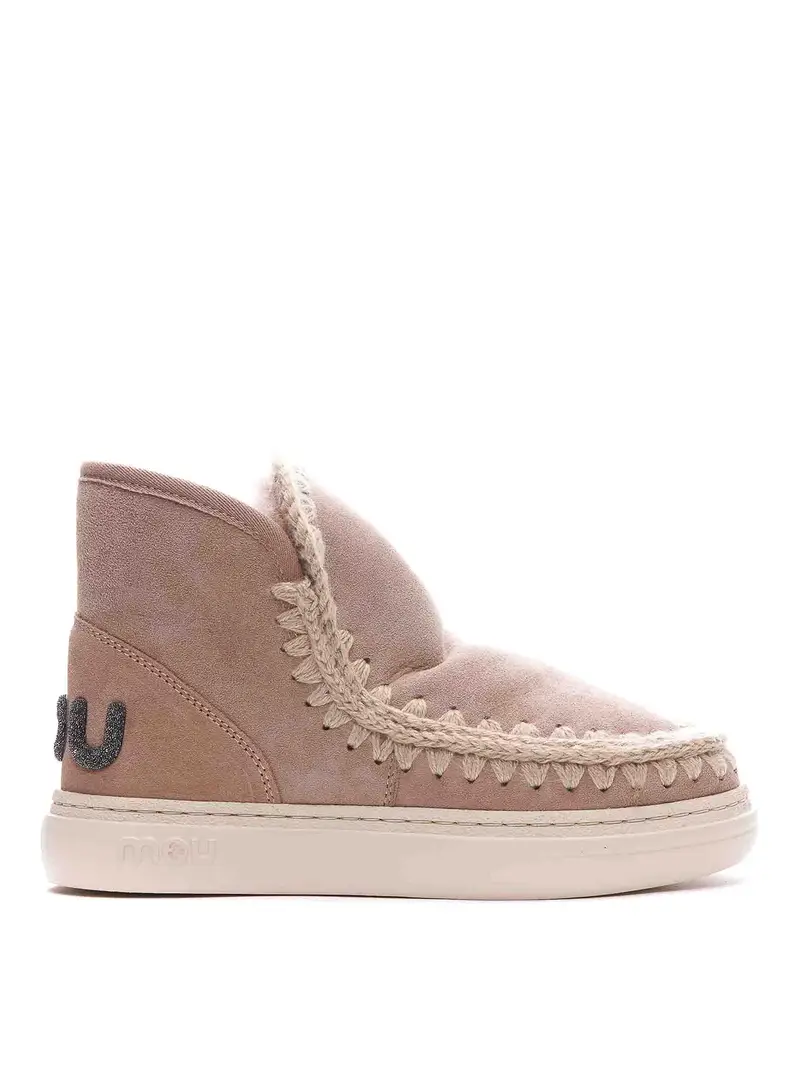 Sneaker eskimo bold con logo glitterato Beige