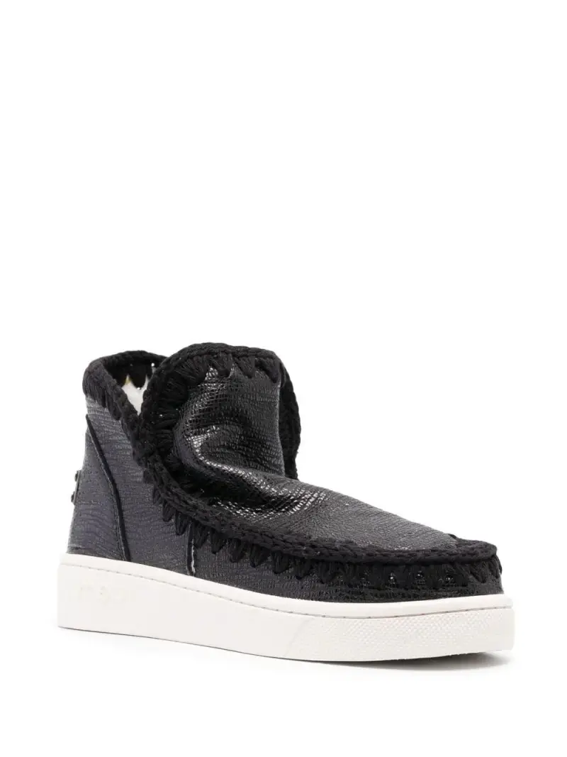 Sneakers nera in pelle snake miniatura 3