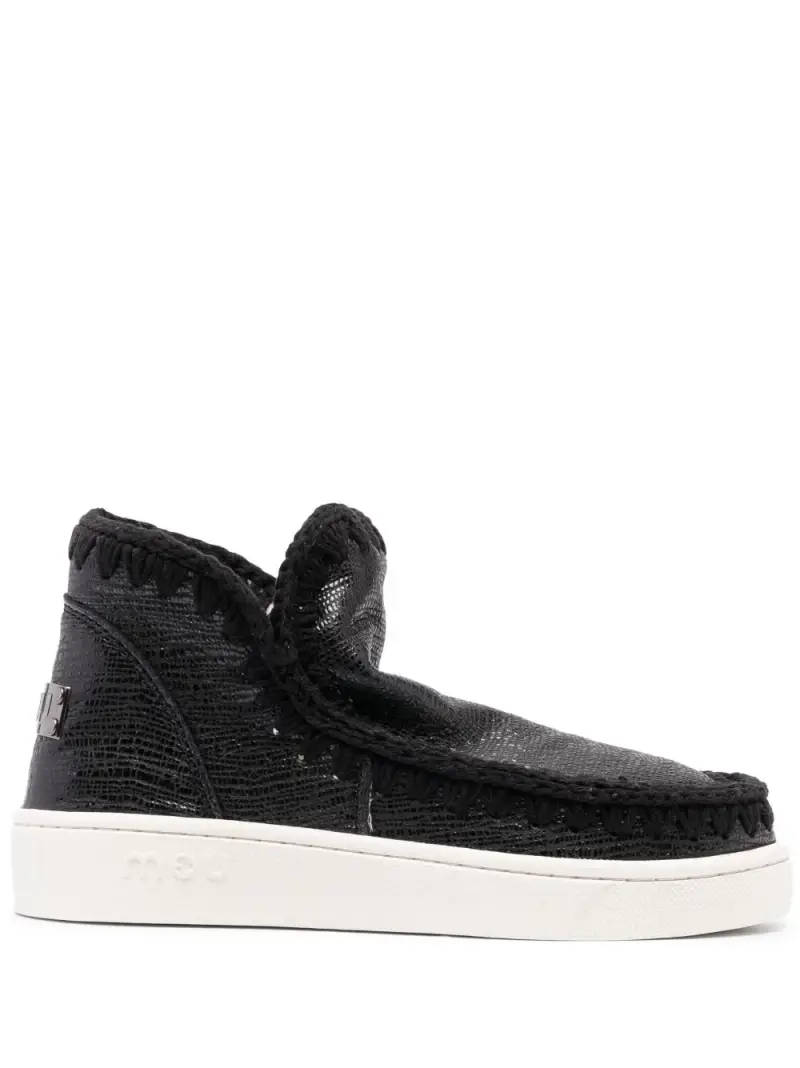 Sneakers nera in pelle snake