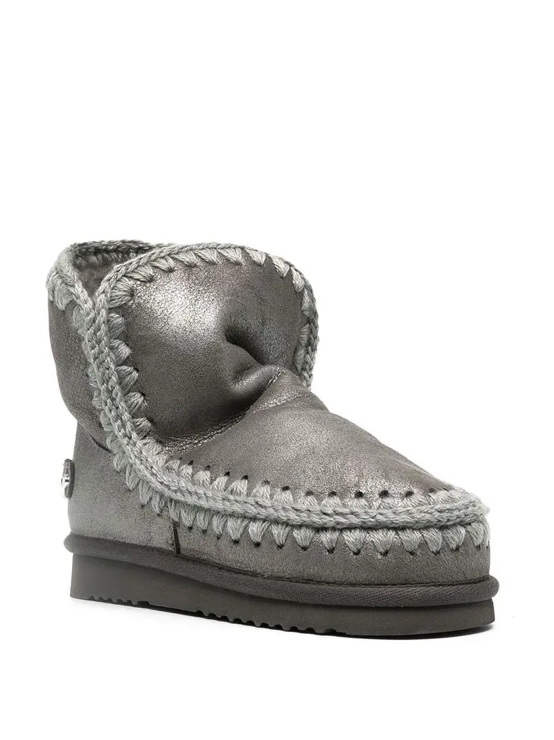 Stivale eskimo 18 logo grigio strass miniatura 2