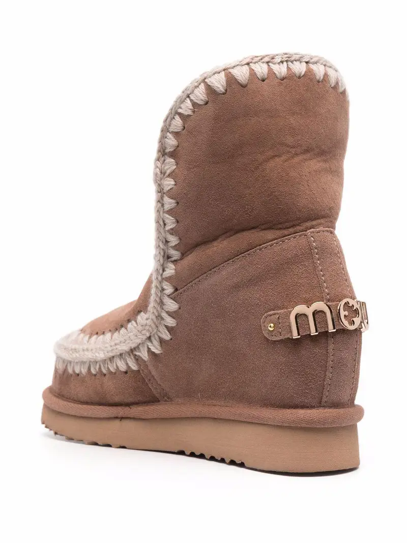 Stivale rosa marrone 23cm con zeppa interna corta miniatura 3