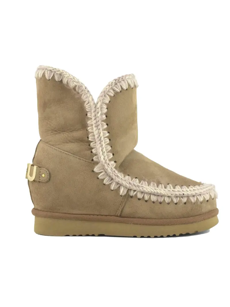 Stivale rosa marrone 23cm con zeppa interna corta