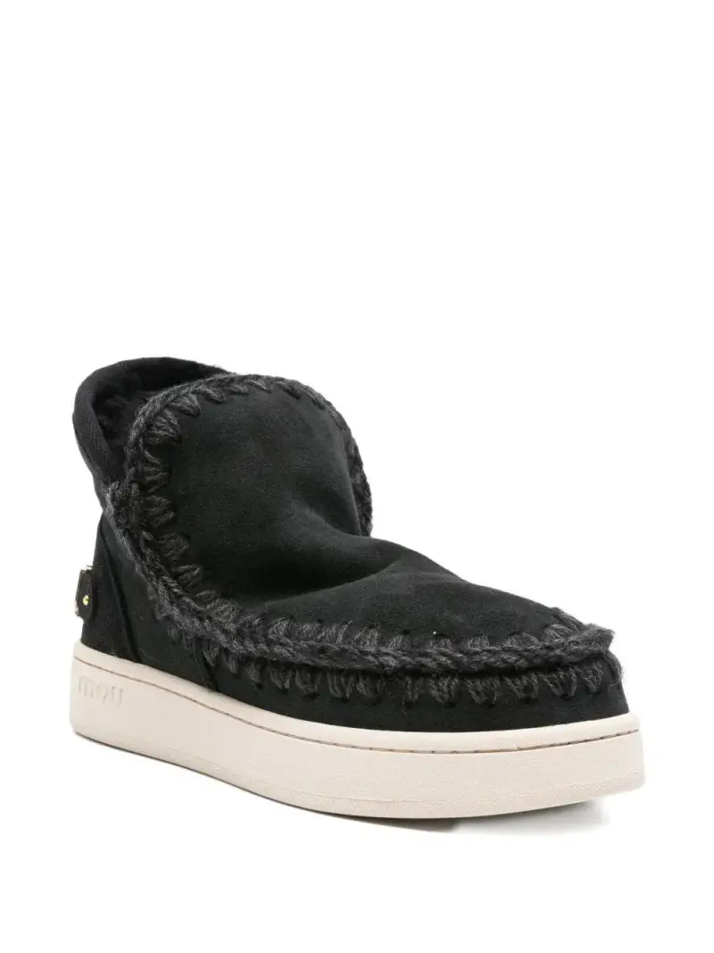 Stivaletti con fodera in pelle di pecora 35mm Nero miniatura 2