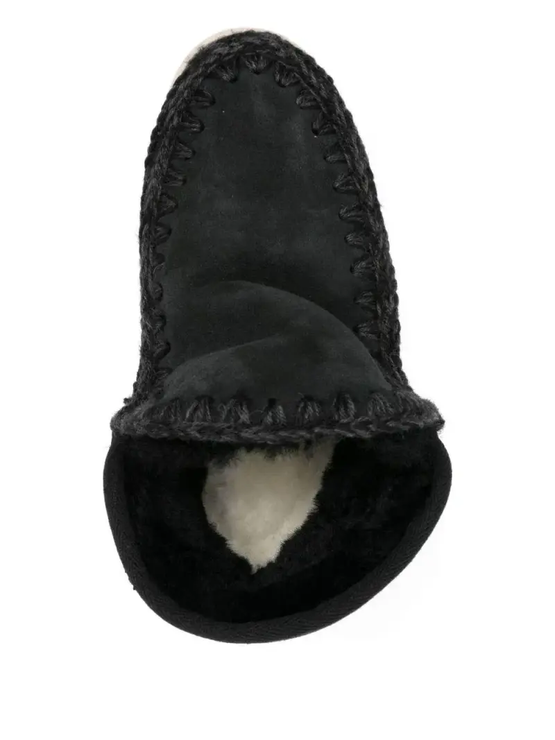 Stivaletti con fodera in pelle di pecora 35mm Nero miniatura 3