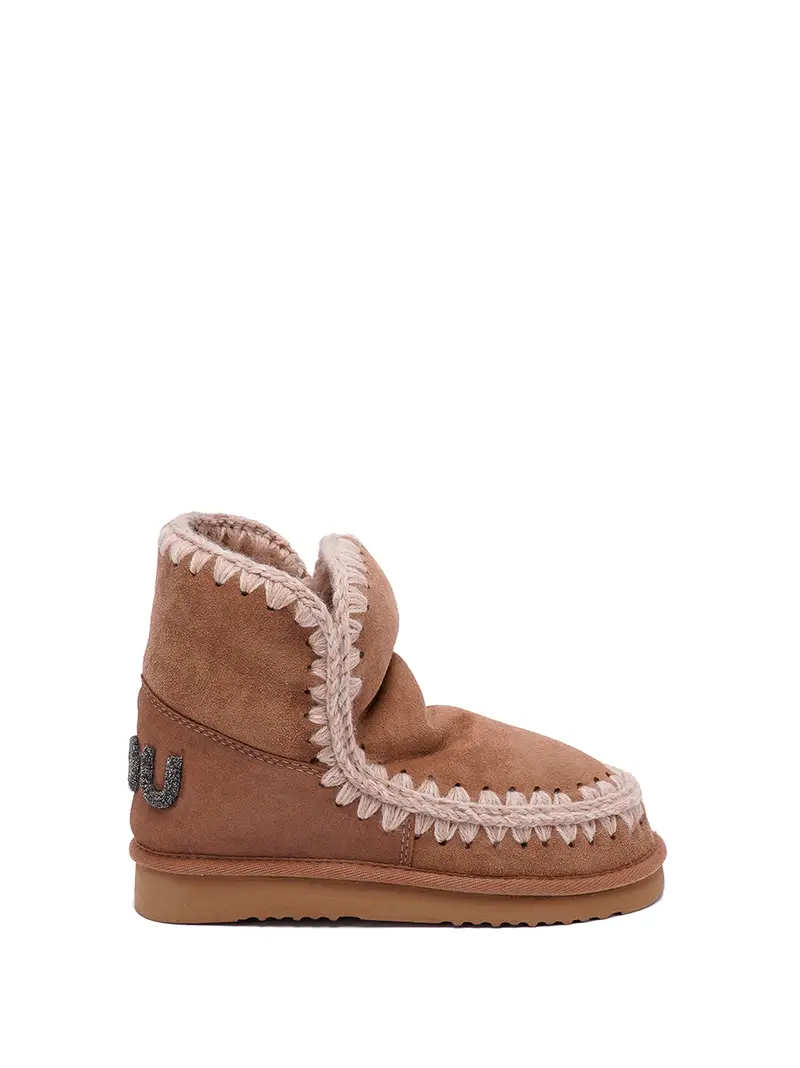 Stivaletti Eskimo con logo glitter Marrone Chiaro