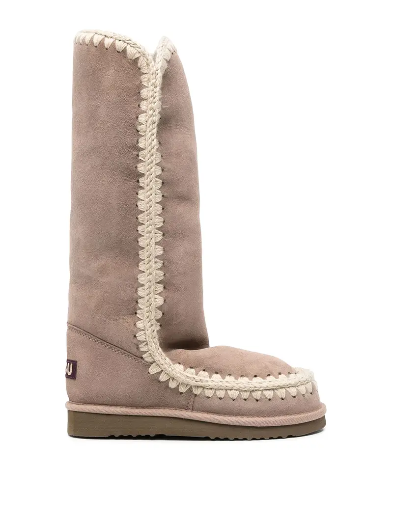 Stivaletti in pelle con lacci Grigio