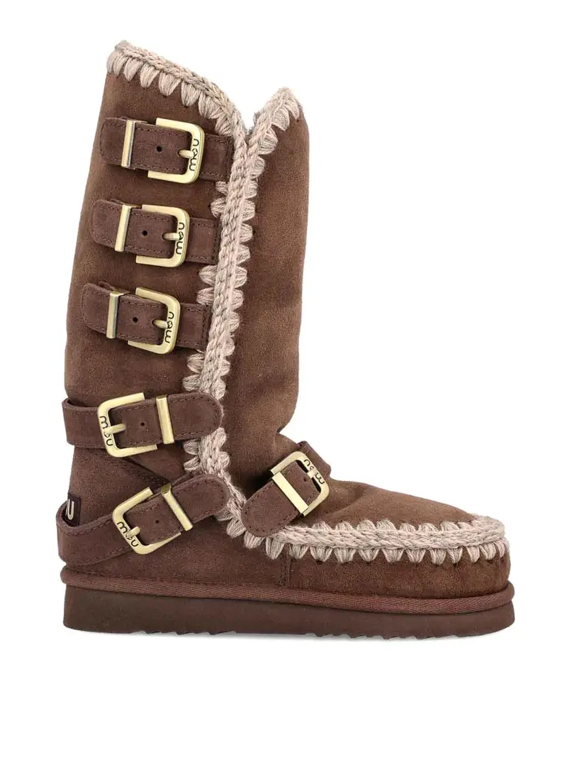 Stivali Eskimo 40 con cinturini con fibbia Marrone
